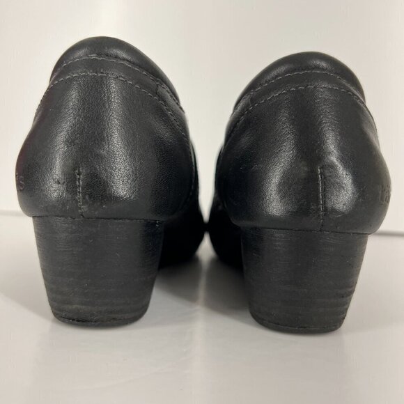 Taos Splurge Black Leather Mary Jane‎ Wedge Casual Heeled Shoe Sz 9 - Picture 12 of 15
